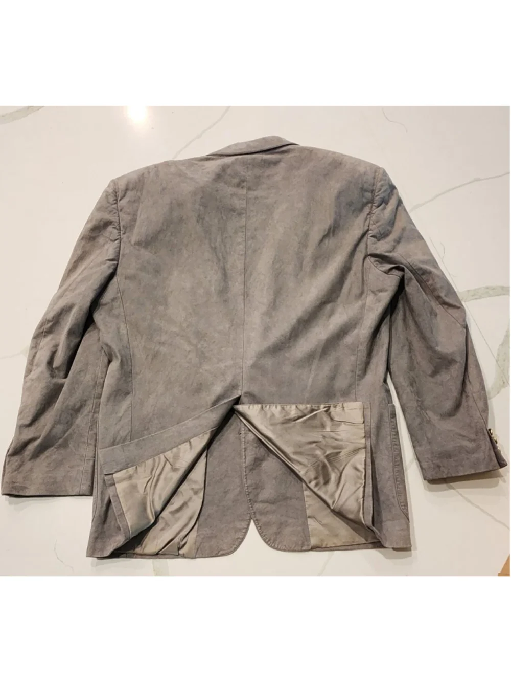 St. Simons Clothing Men's Gray Suede Blazer Sport Coat Made in USA 46R Vintage